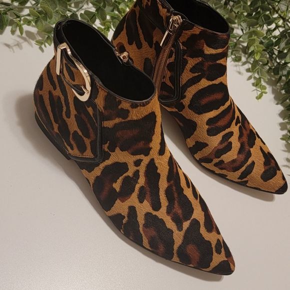 Sole Society Keema Fur Leopard Print Booties - Picture 5 of 13